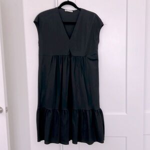 Zara Lightweight RuffleTiered Midi Cap Sleeve Dress
